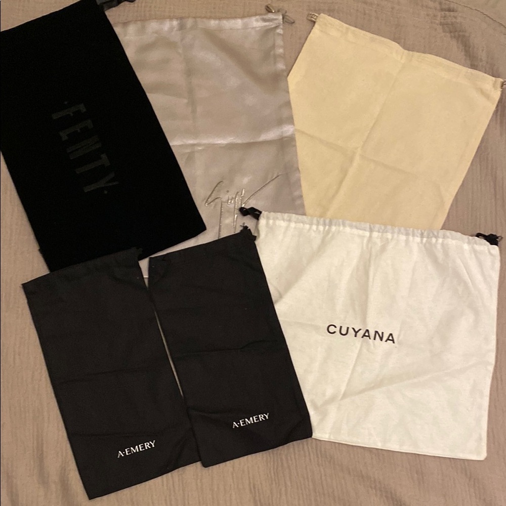 Fenty, Cuyana, and A.Emery Tory Burch Dust Bags Set 6